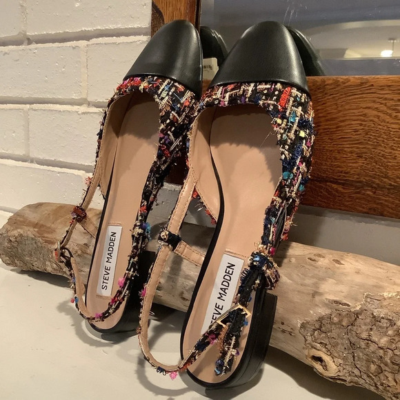 NWT Steve Madden Multicolor Tweed Belinda Flats Size 6.5 - Picture 9 of 11